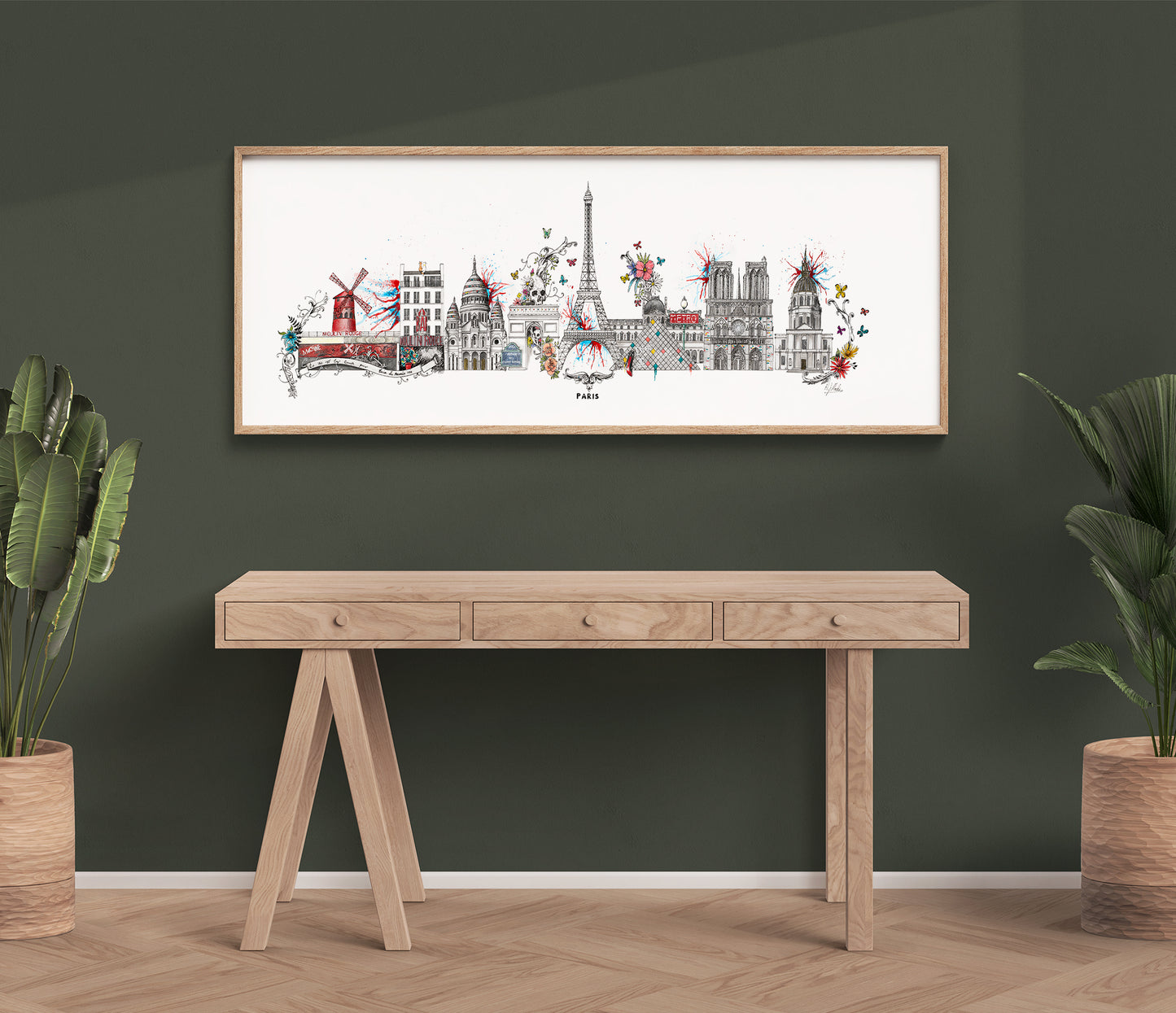 Paris Skyline Cityscape Print