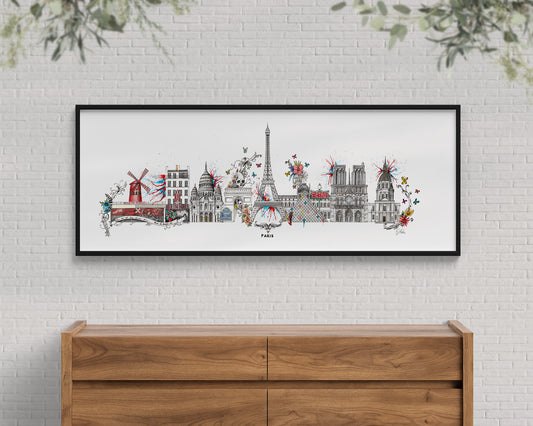 Paris Skyline Cityscape Print