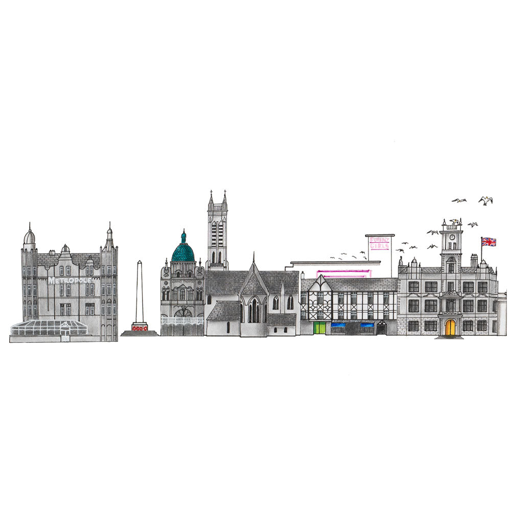 Blackpool Skyline Cityscape Print