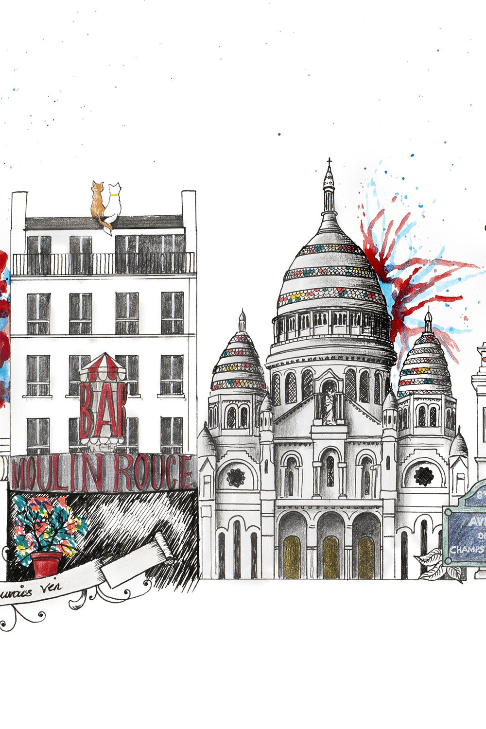 Paris Skyline Cityscape Print