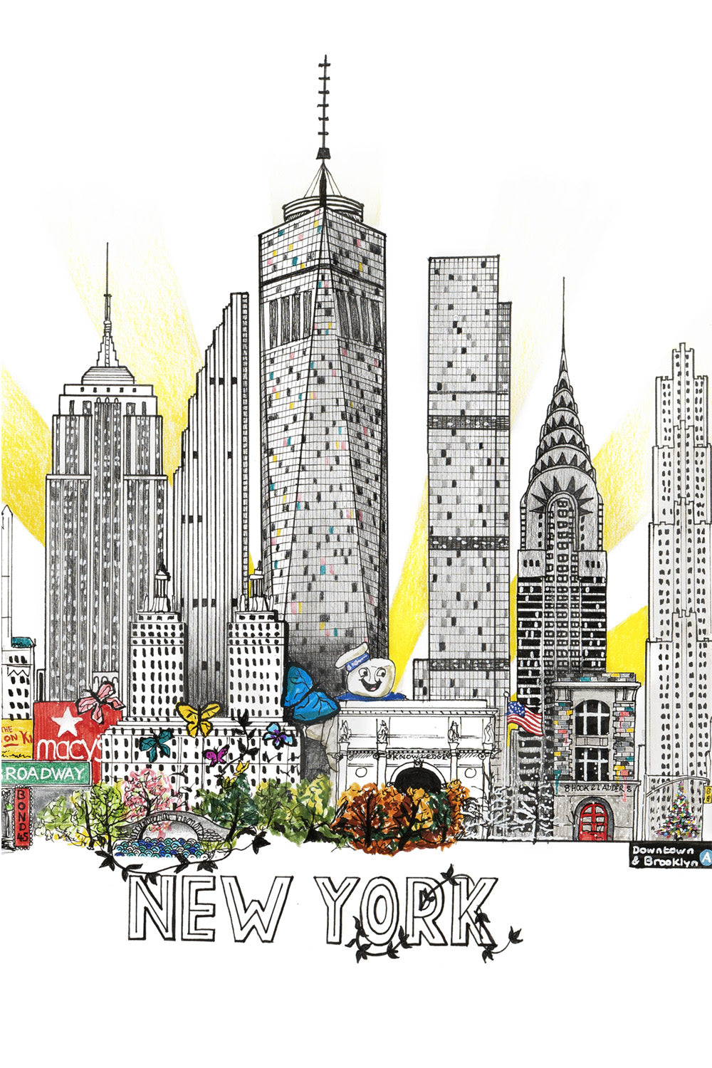 New York Skyline Cityscape Print
