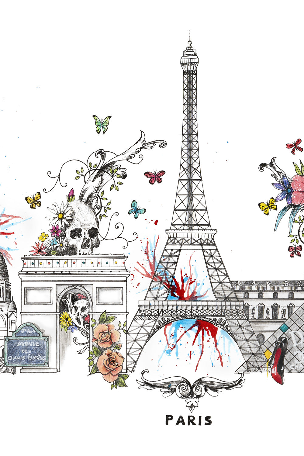 Paris Skyline Cityscape Print