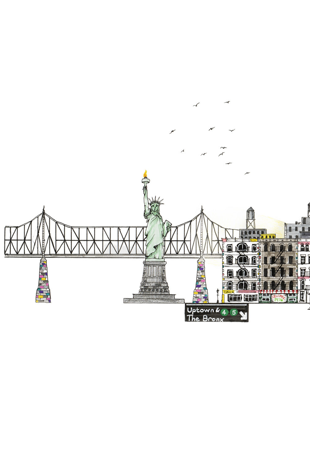 New York Skyline Cityscape Print