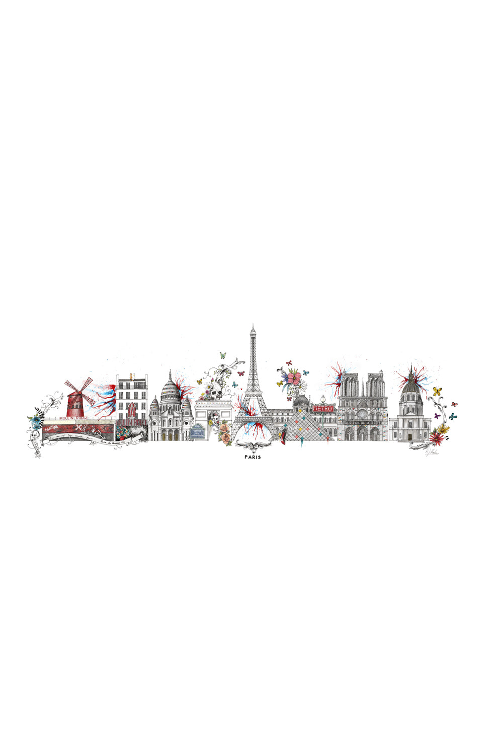 Paris Skyline Cityscape Print