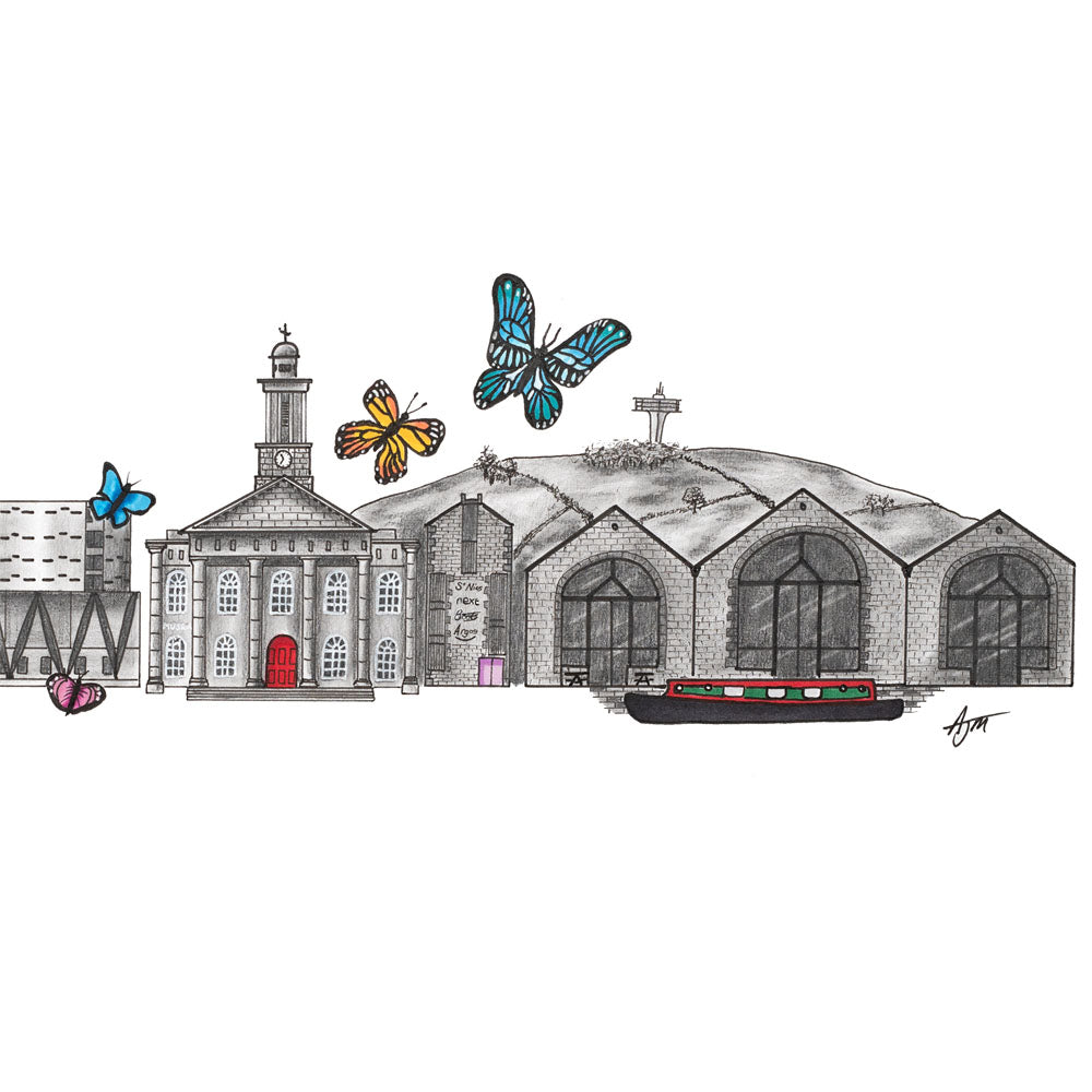 Lancaster Skyline Cityscape Print