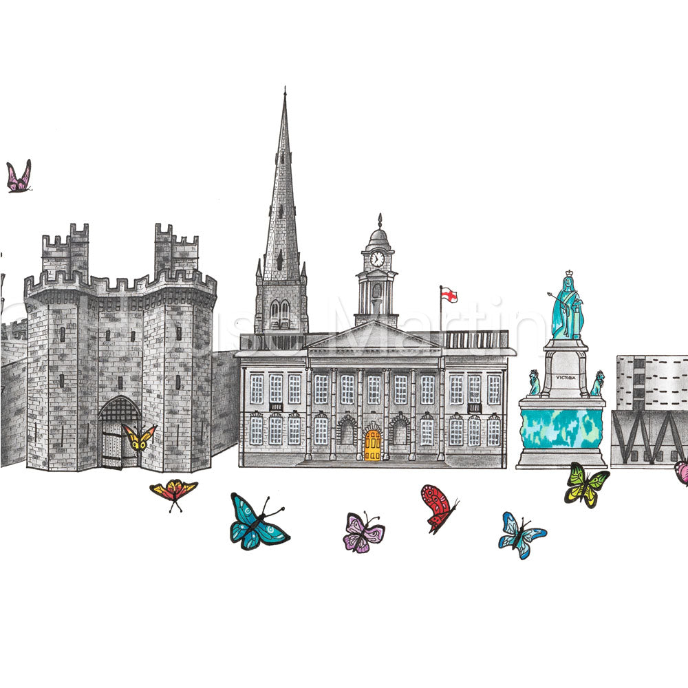 Lancaster Skyline Cityscape Print