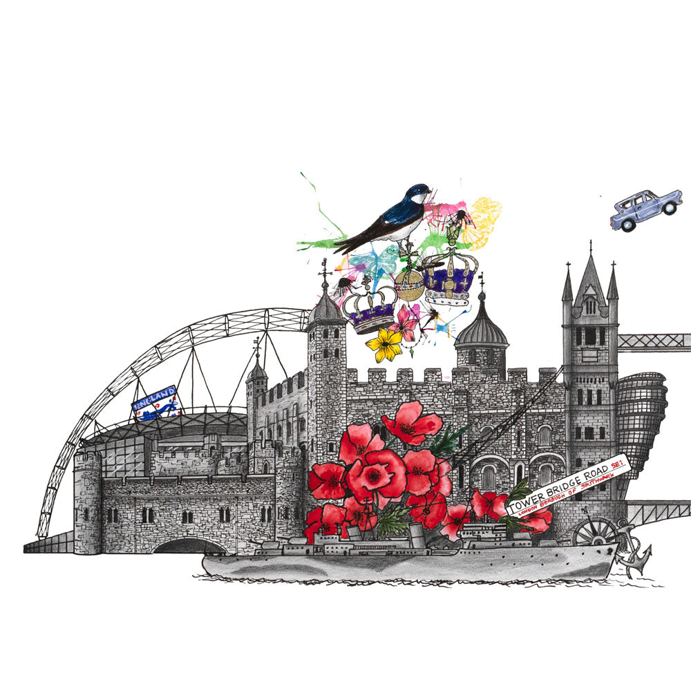 London Skyline Cityscape Print