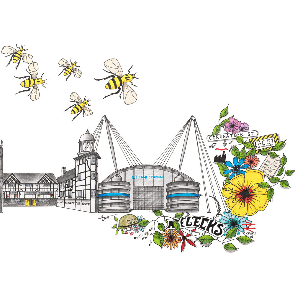 Manchester Skyline Cityscape Print