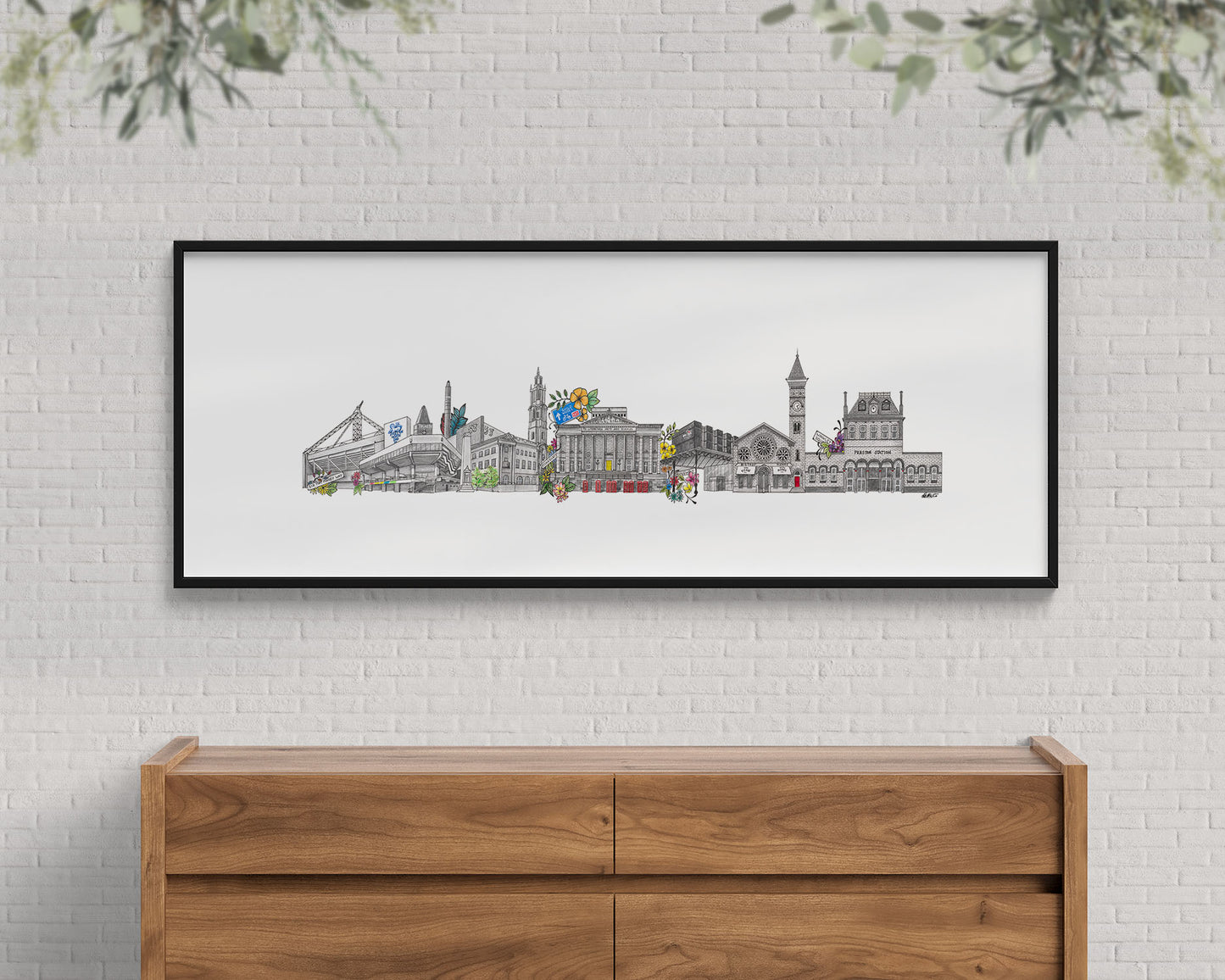 Preston Skyline Cityscape Print Framed