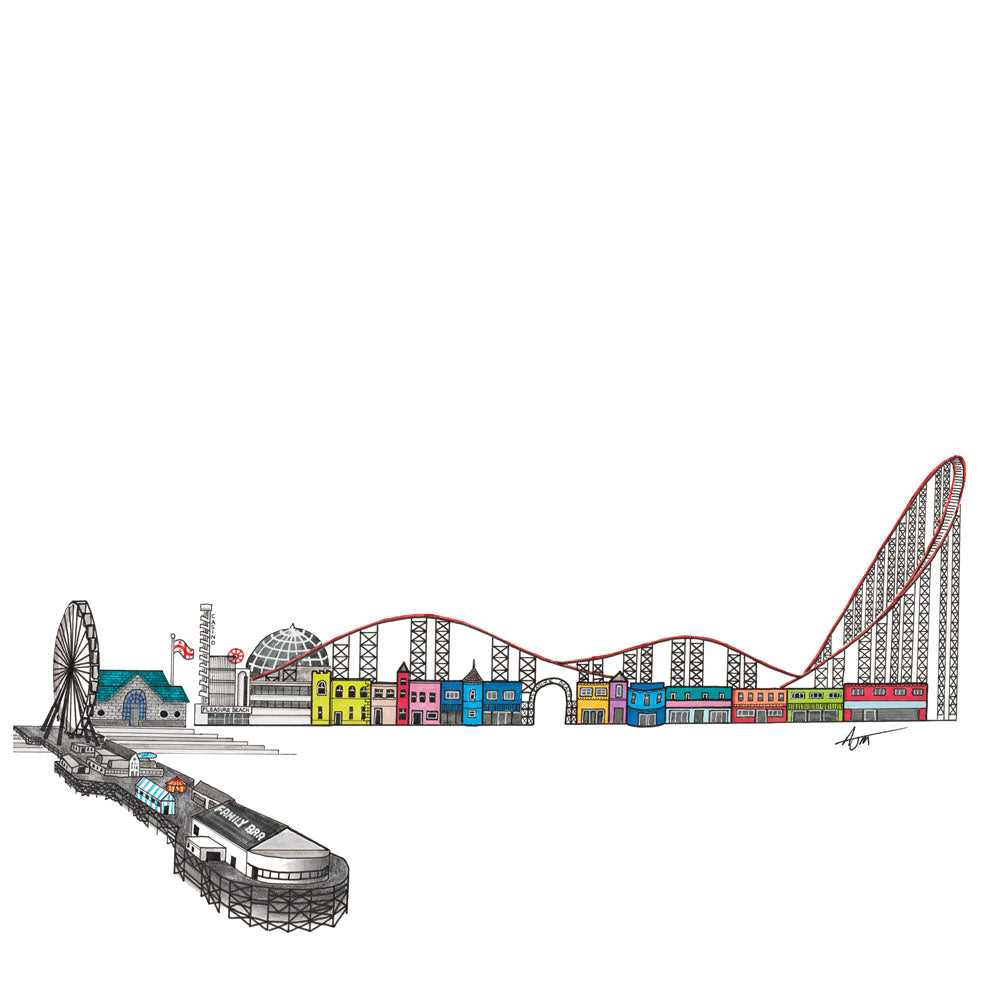 Blackpool Skyline Cityscape Print