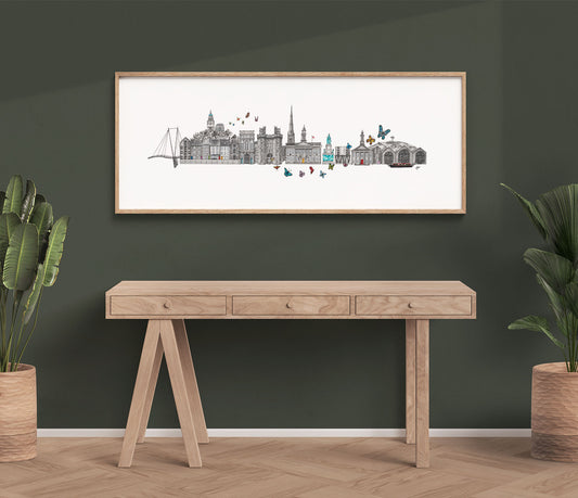 Lancaster Skyline Cityscape Framed Print