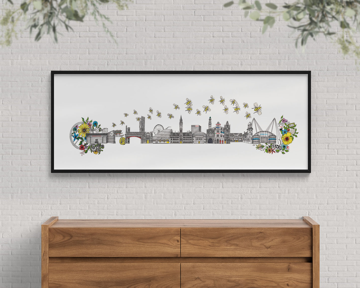 Manchester Skyline Cityscape Framed Print