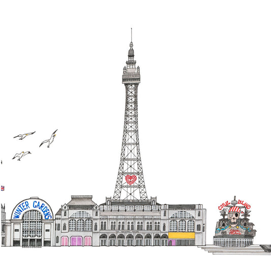 Blackpool Skyline Cityscape Print