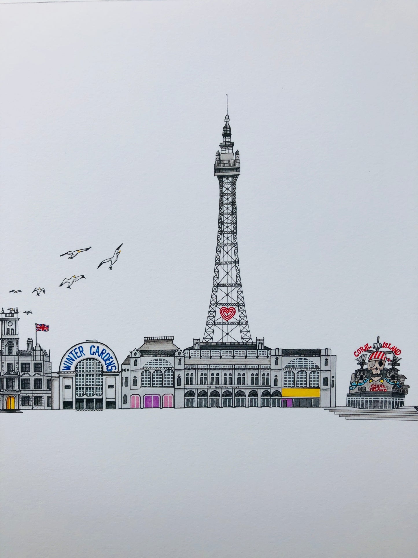 Original Blackpool Skyline Cityscape